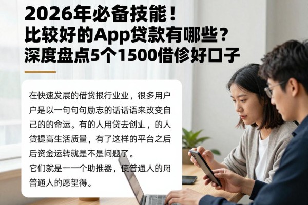 2026年必备技能!比较好的app贷款有哪些?深度盘点5个1500借款好口子