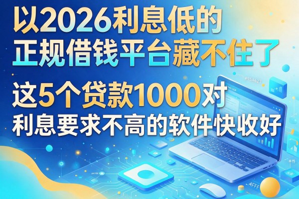 2026利息低的正规借钱平台藏不住了,这5个贷款1000对利息要求不高的软件快收好