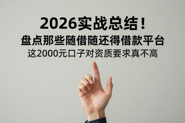 2026实战总结!盘点那些随借随还得借款平台,这2000元口子对资质要求真不高
