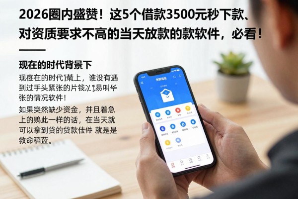 2026圈内盛赞!这5个借款3500元秒下款、对资质要求不高的当天放款的贷款软件,必看!