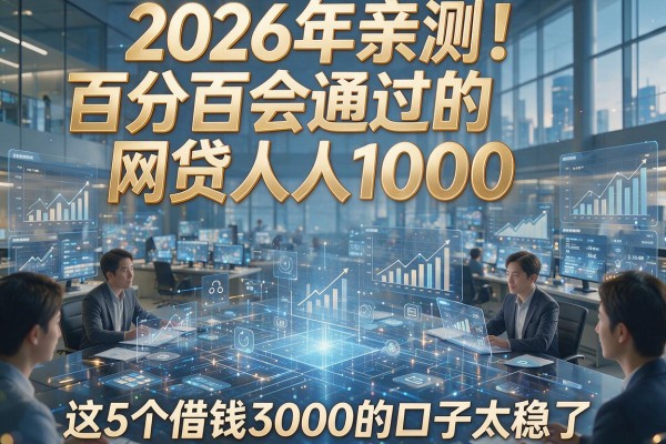 2026年亲测!百分百会通过的网贷人人1000,这5个借钱3000的口子太稳了