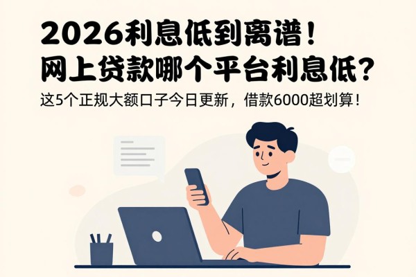 2026利息低到离谱!网上贷款哪个平台利息低?这5个正规大额口子今日更新,借款6000超划算!
