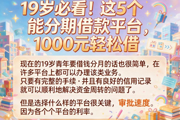 19岁必看！这5个能分期借款平台，1000元轻松借