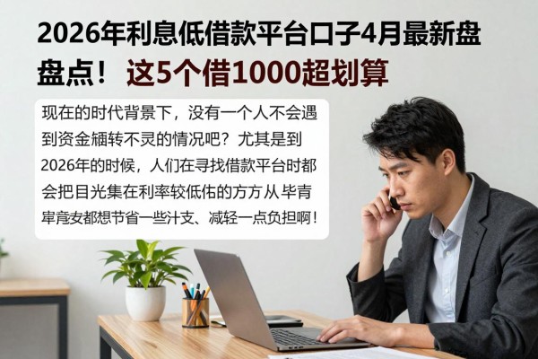 2026年利息低借款平台口子4月最新盘点!这5个借1000超划算