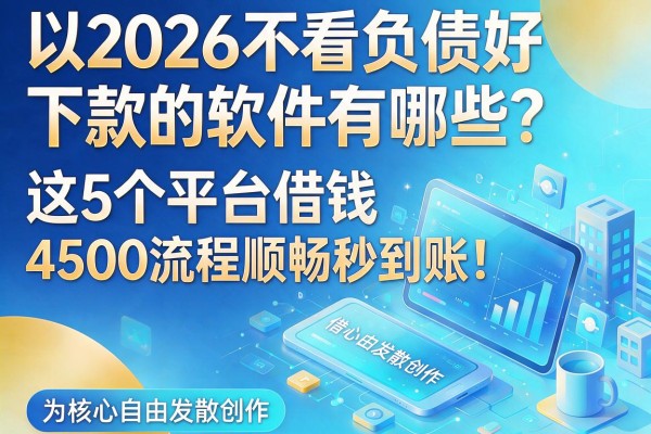 2026不看负债好下款的软件有哪些?这5个平台借钱4500流程顺畅秒到账!