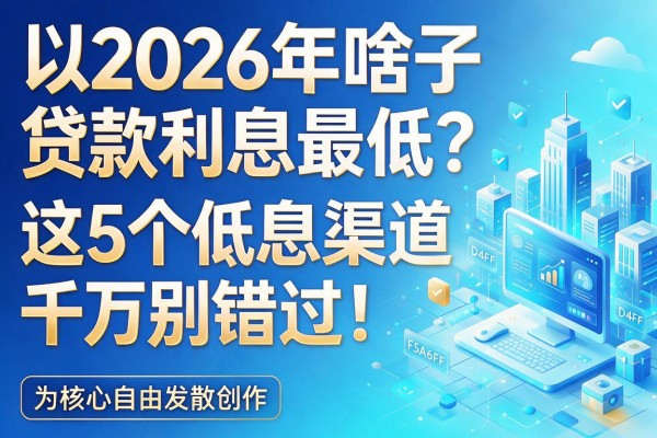 2026年啥子贷款利息最低?这5个低息渠道千万别错过!