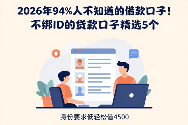2026年94%人不知道的借款口子!不绑id的贷款口子精选5个,身份要求低轻松借4500