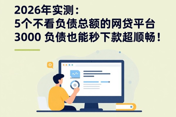 2026年实测：5个不看负债总额的网贷平台，3000负债也能秒下款超顺畅！