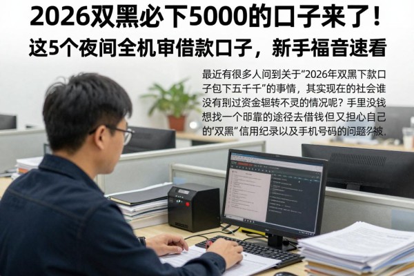 2026双黑必下5000的口子来了!这5个夜间全机审借款口子,新手福音速看