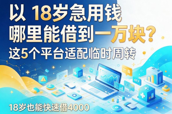 18岁急用钱哪里能借到一万块?这5个平台适配临时周转,18岁也能快速借4000