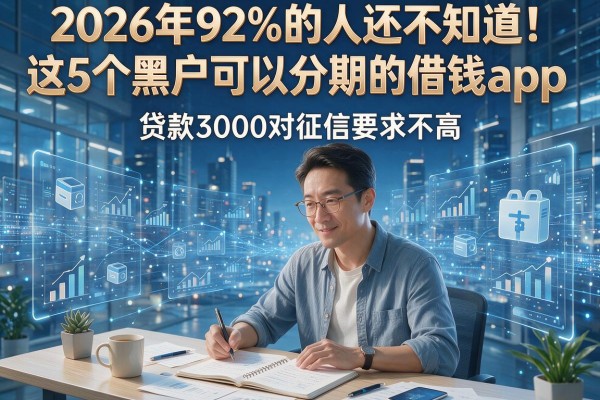 2026年92%的人还不知道！这5个黑户可以分期的借钱app，贷款3000对征信要求不高