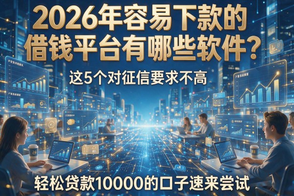 2026年容易下款的借钱平台有哪些软件？这5个对征信要求不高、轻松贷款10000的口子速来尝试！