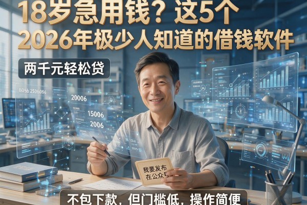 18岁急用钱?这5个2026年极少人知道的借钱软件,两千元轻松贷,不包下款但门槛低操作简便