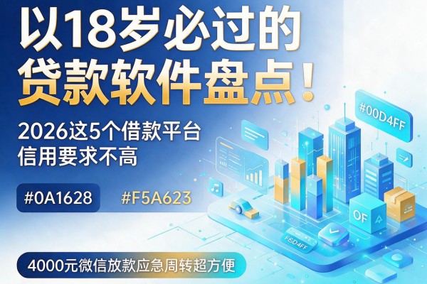 18岁必过的贷款软件盘点!2026这5个借款平台信用要求不高,4000元微信放款应急周转超方便