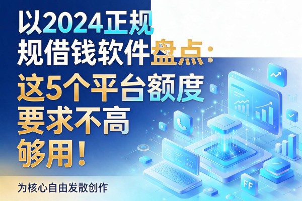 2024正规借钱软件盘点:这5个平台额度要求不高,够用!