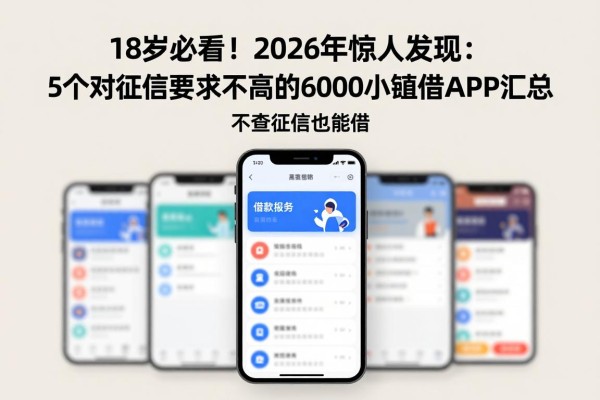 18岁必看!2026年惊人发现:5个对征信要求不高的6000小额借款APP汇总,不查征信也能借