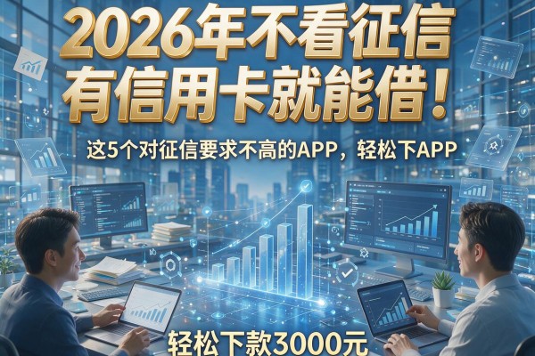 2026年不看征信有信用卡就能借!这5个对征信要求不高的APP,轻松下款3000元