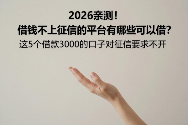 2026亲测！借钱不上征信的平台有哪些可以借？这5个借款3000的口子对征信要求不高