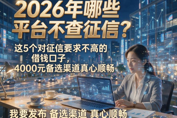 2026年哪些平台不查征信？这5个对征信要求不高的借钱口子，4000元备选渠道真心顺畅！
