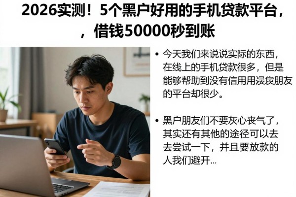 2026实测!5个黑户好用的手机贷款平台,借钱50000秒到账