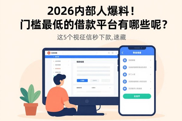 2026内部人爆料！门槛最低的借款平台有哪些呢？这5个无视征信秒下款APP速藏