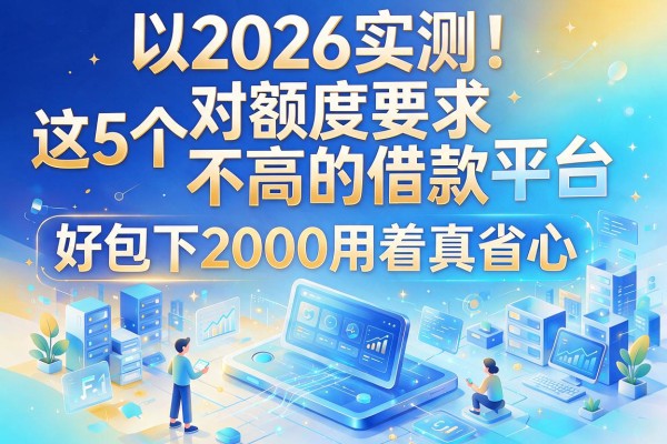 2026实测！这5个对额度要求不高的借款平台，好包下2000用着真省心