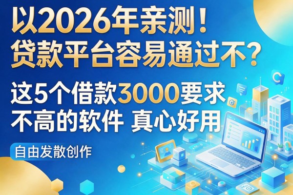 2026年亲测!贷款平台容易通过不?这5个借款3000要求不高的软件真心好用