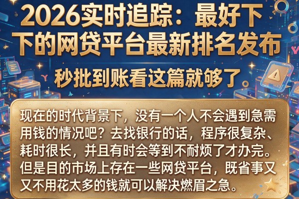 2026实时追踪:最好下的网贷平台最新排名发布,秒批到账看这篇就够了