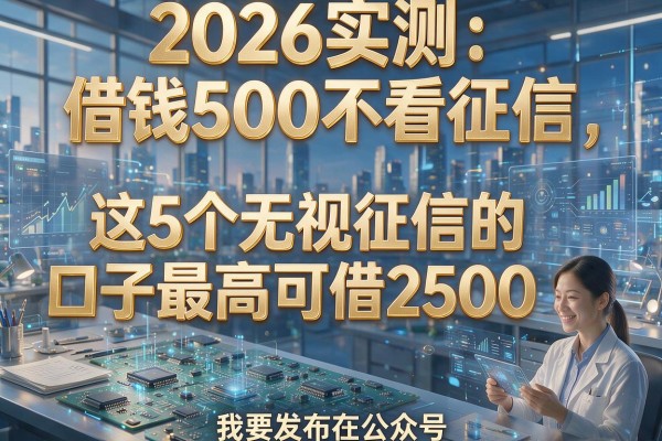 2026实测：借钱500不看征信，这5个无视征信的口子最高可借2500！