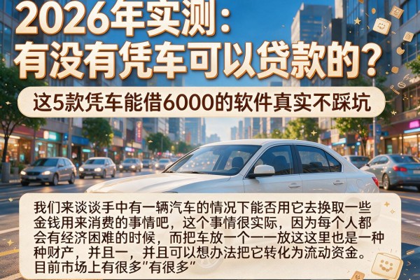 2026年实测：有没有凭车可以贷款的？这5款凭车能借6000的软件真实不踩坑
