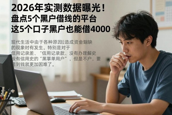 2026年实测数据曝光！盘点5个黑户借钱的平台，这5个口子黑户也能借4000