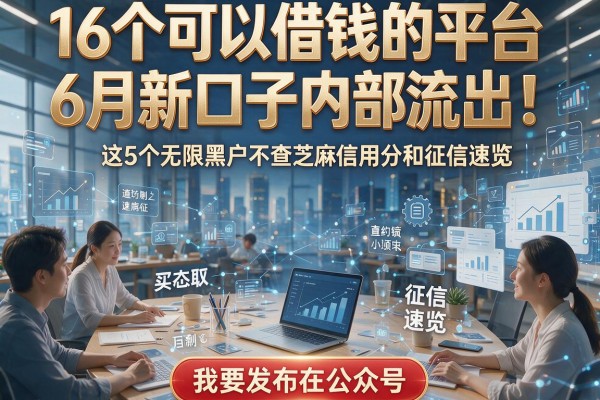 16个可以借钱的平台6月新口子内部流出!这5个无限黑户不查芝麻信用分和征信速览