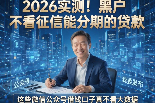 2026实测!黑户不看征信能分期的贷款,这些微信公众号借钱口子真不看大数据