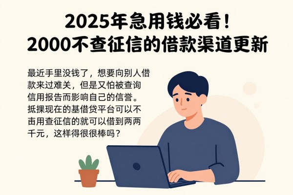 2025年急用钱必看！2000不查征信的借款渠道更新，这5个平台对征信要求不高