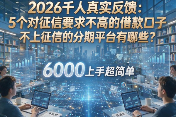 2026千人真实反馈：5个对征信要求不高的借款口子，不上征信的分期平台有哪些？6000上手超简单