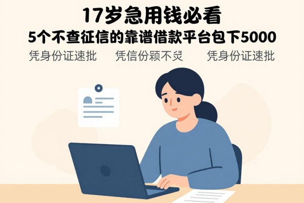 17岁急用钱必看!5个不查征信的靠谱借款平台包下5000,凭身份证速批
