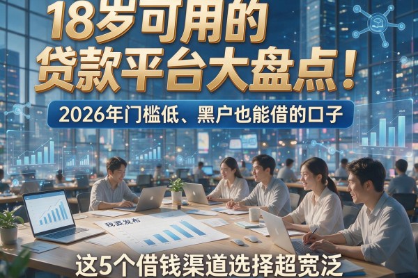 18岁可用的贷款平台大盘点!2026年门槛低、黑户也能借的口子,这5个借钱渠道选择超宽泛