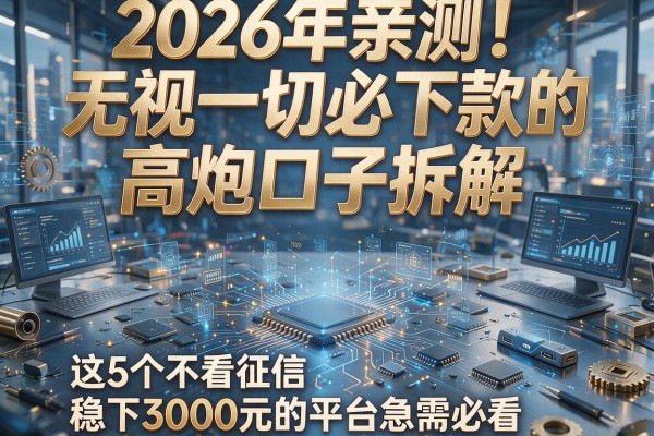 2026年亲测!无视一切必下款的高炮口子拆解,这5个不看征信稳下3000元的平台急需必看