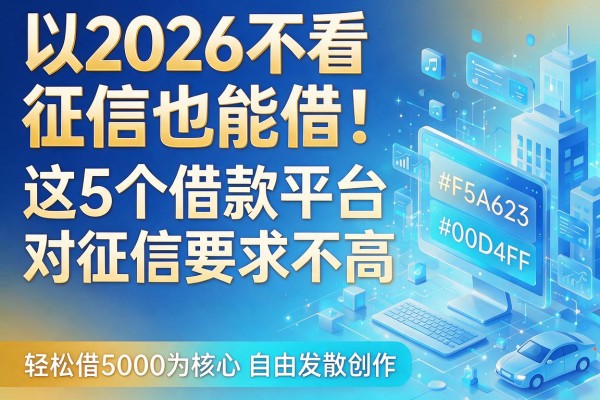 2026不看征信也能借!这5个借款平台对征信要求不高,轻松借5000