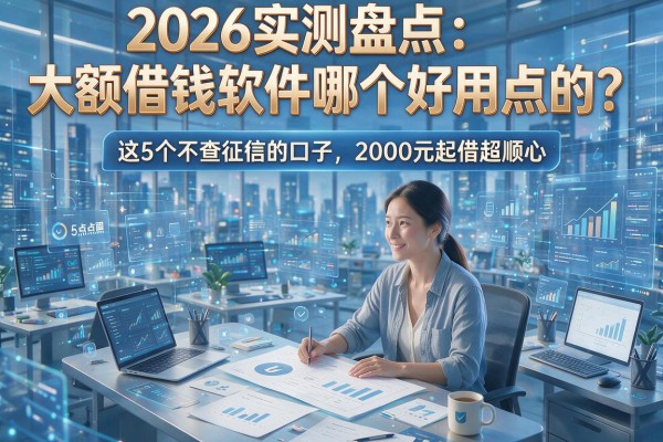 2026实测盘点:大额借钱软件哪个好用点的?这5个不查征信的口子,2000元起借超顺心!