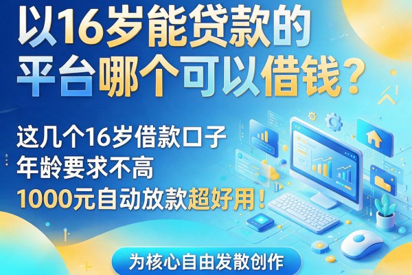 16岁能贷款的平台哪个可以借钱?这几个16岁借款口子年龄要求不高,1000元自动放款超好用!
