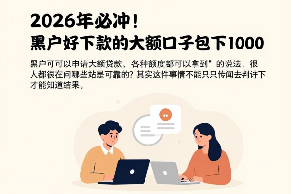 2026年必冲!黑户好下款的大额口子包下1000,权威融合5个黑户好借2000的口子