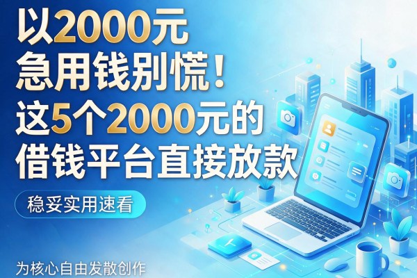 2000元急用钱别慌！这5个2000元的借钱平台直接放款，稳妥实用速看