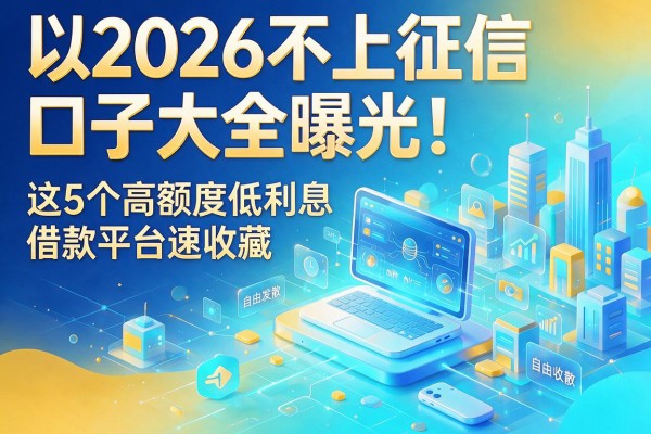 2026不上征信口子大全曝光！这5个高额度低利息借款平台速收藏