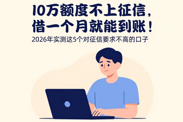 10万额度不上征信,借一个月就能到账!2026年实测这5个对征信要求不高的口子,办理超省心