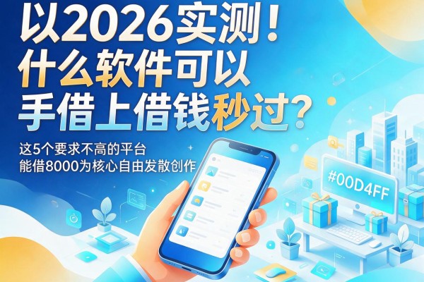 2026实测！什么软件可以手机上借钱秒过？这5个要求不高的平台能借8000