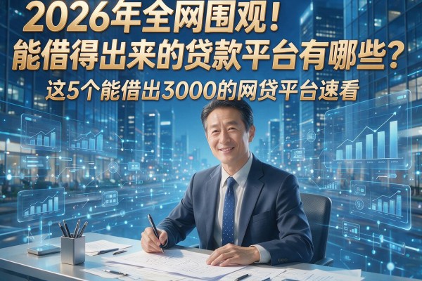 2026年全网围观!能借得出来的贷款平台有哪些?这5个能借出3000的网贷平台速看