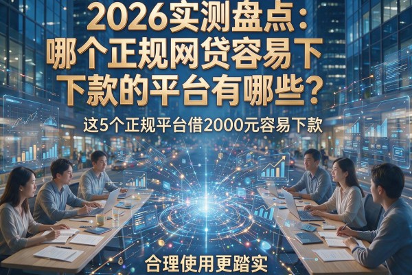 2026实测盘点：哪个正规网贷容易下款的平台有哪些？这5个正规平台借2000元容易下款，合理使用更踏实！