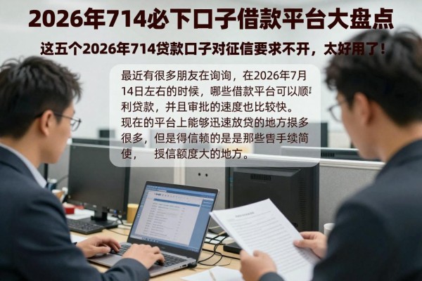 2026年714必下口子借款平台大盘点!这五个2026年714贷款口子对征信要求不高,太好用了!