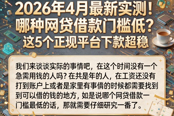 2026年4月最新实测!哪种网贷借款门槛低?这5个正规平台下款超稳